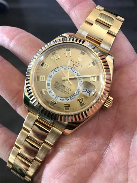 rolex sky dweller vollgold|rolex sky dweller price range.